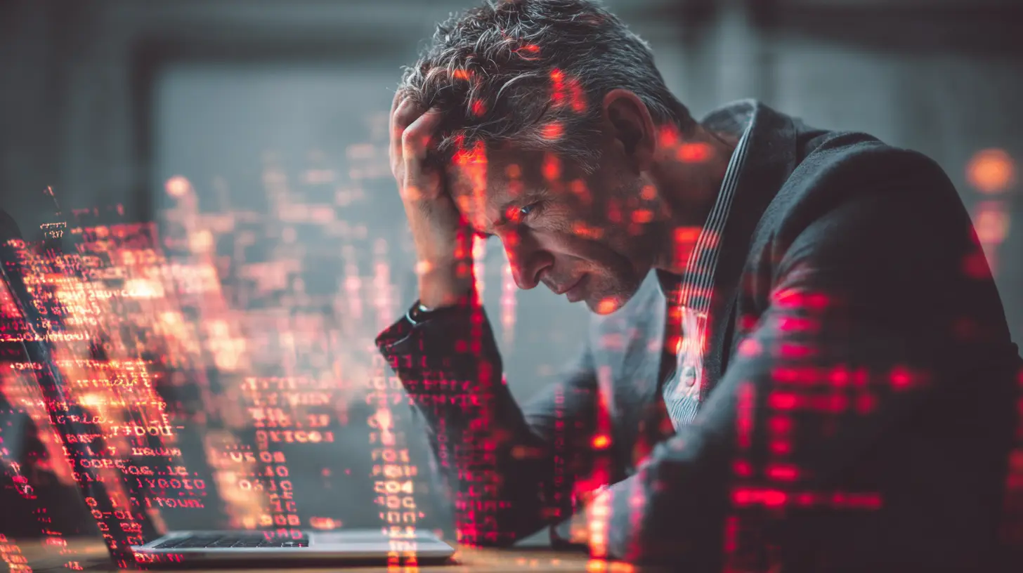 Enterprise operations leader reviewing a dashboard showing runaway AI token spend crisis with shadow AI budget alerts and zero-ROI spending patterns