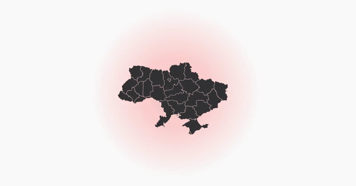 Map outline of Ukraine with regional divisions