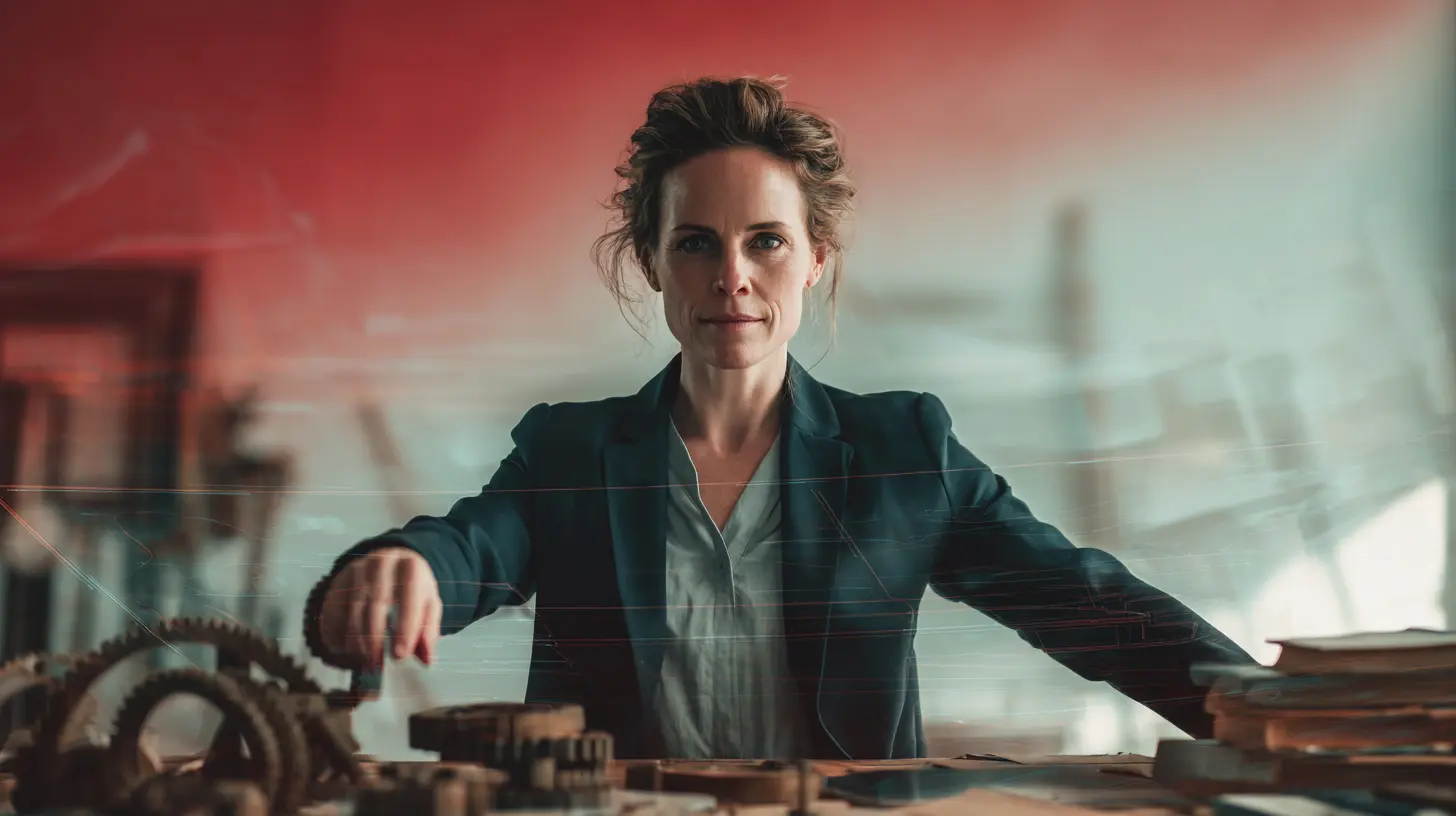 Executive mapping out an AI adoption strategy on a whiteboard, drawing parallels between 1800s factory redesign and modern enterprise AI workflow transformation